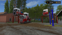 Druk bij de garage en ja allemaal Scania  ( Vreemd )